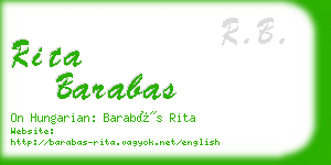 rita barabas business card